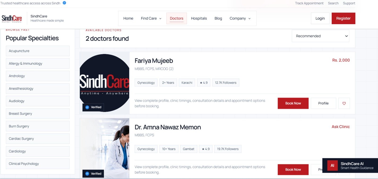 Doctor Search & Comparison