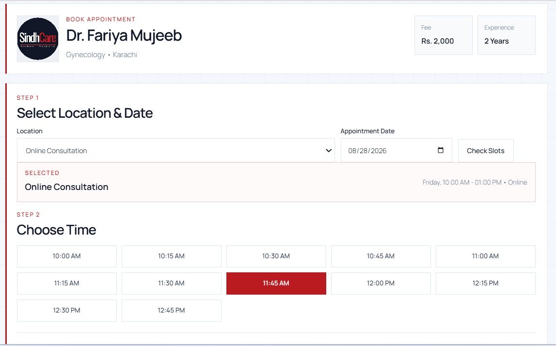 Doctor Profile & Appointment Journey